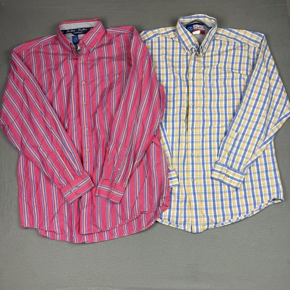 Wrangler George Strait Shirt Lot Of 2 Western Cowboy Button Down Sz Large